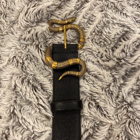 🔴 SOLD 🔴 AUTHENTIC GUCCI mens leather belt with snake buckle - Picture 5 of 16